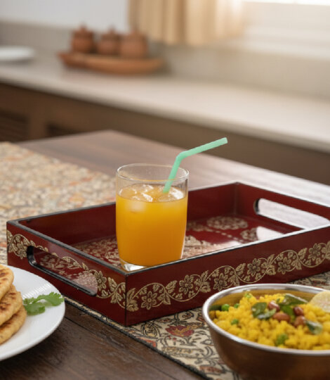 Kalamkari Peacock Tray