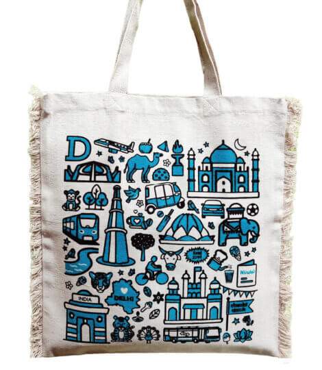 maatir-organic-cotton-canvas-tote-bag-cream-delhi-culture-monuments-pop-art-print-in-turquoise-1