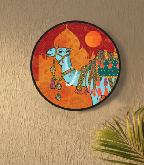 Taj Mahal Camel Wall Decor Plate