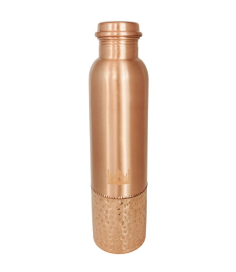 Maatir-Beaten-Copper-Water-Bottle-with-Etched-Taj-Mahal-Design-1