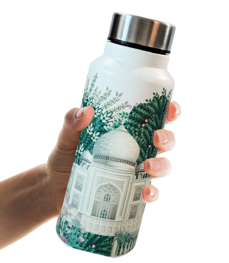 Maatir Taj Mahal Art Stainless Steel Water Bottle
