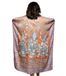 Orange Kalamkari Radha Krishna Kaftan