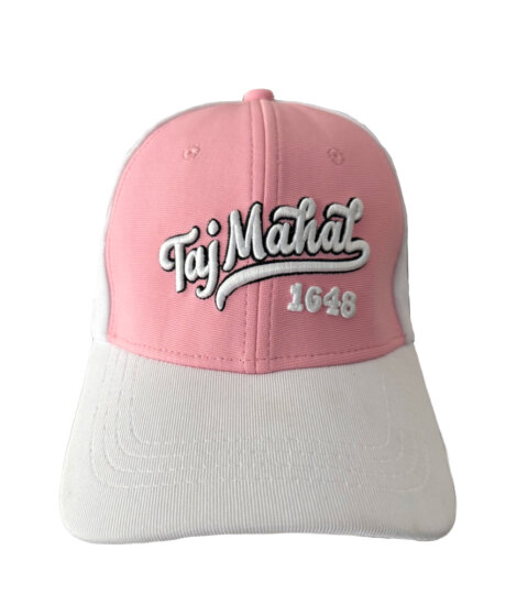 pale-pink-white-unisex-baseball-cap-with-3d-taj-mahal-embroidery-1