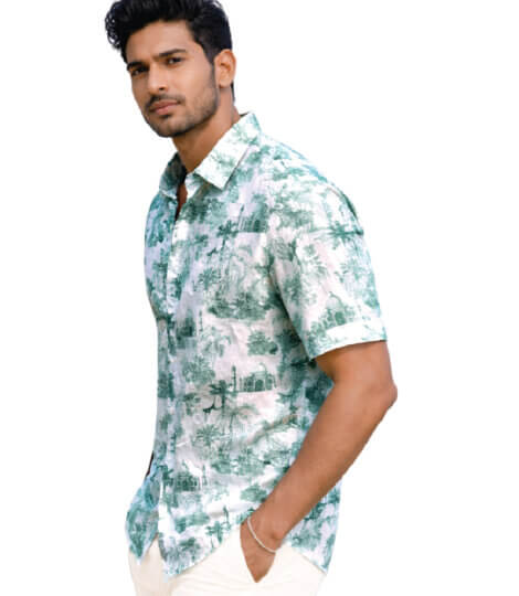 Taj Mahal X Jungle Green Print Shirt