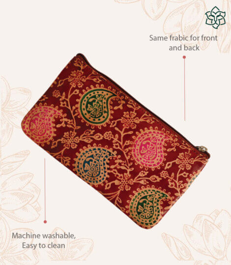 Assorted Paisley Leather Maroon Pouch