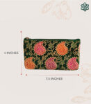 Assorted Paisley Leather Green Pouch