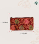 Assorted Paisley Leather Maroon Pouch
