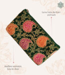 Assorted Paisley Leather Green Pouch