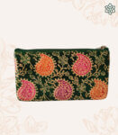 Assorted Paisley Leather Green Pouch