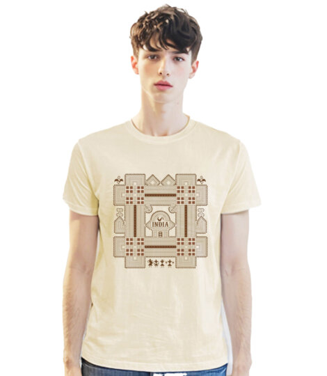 Women's Chittra Art India Beige T-shirt