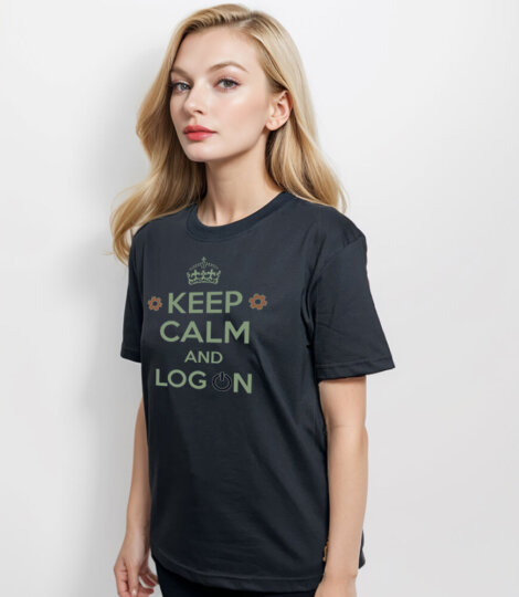 Women's Navy Keep Calm Embroidery