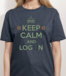 Women's Navy Keep Calm Embroidery