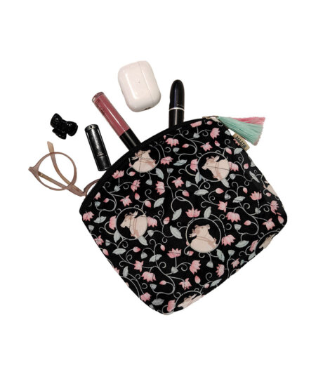 Pichwai Black Medium Pouch