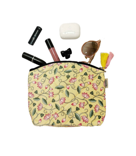 Yellow Pichwai Medium Pouch