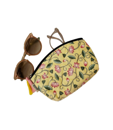 Yellow Pichwai Small Pouch