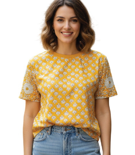 mustard-yellow-cotton-t-shirt-kurti-top-for-women-1