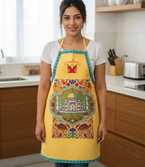 premium-heavy-duty-kitchen-apron-for-women-bright-yellow-indian-truck-art-design-fun-times-cooking-apron-perfect-gift-for-her-1